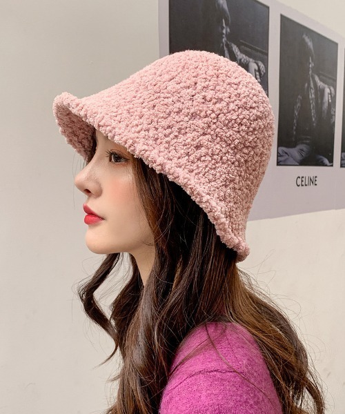 MANGROVE(マングローブ)の「モコモコボアバケットハット(ハット・レディース・ブラック/アイボリー/キャメル/ピンクベージュ/ベージュ・FREE)」の5枚目の写真