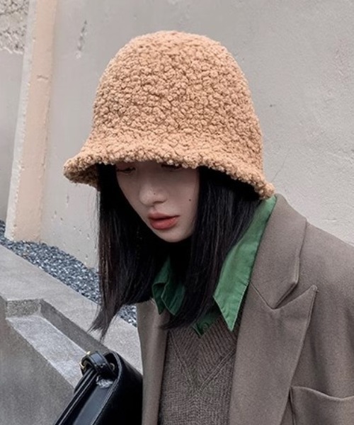 MANGROVE(マングローブ)の「モコモコボアバケットハット(ハット・レディース・ブラック/アイボリー/キャメル/ピンクベージュ/ベージュ・FREE)」の15枚目の写真