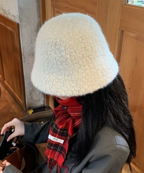 MANGROVE(マングローブ)の「モコモコボアバケットハット(ハット・レディース・ブラック/アイボリー/キャメル/ピンクベージュ/ベージュ・FREE)」の22枚目の写真