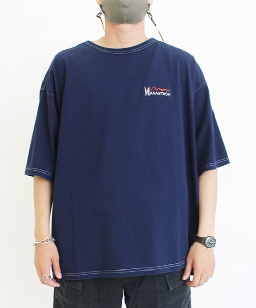 MANASTASH(マナスタッシュ)の「MANASTASH/マナスタッシュ VENT TEE 22 ベントティー22 7123044(Tシャツ/カットソー・メンズ・グリーン/ネイビー/ホワイト・MEDIUM/X-LARGE/LARGE)」の1枚目の写真