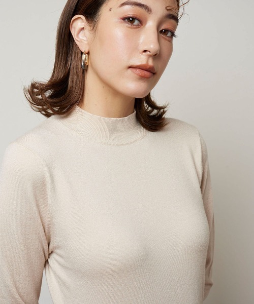 ketty(ケティ)の「チラ見せ配色で華やぎ エレガントニットワンピース ≪手洗い可能≫(ワンピース・レディース・ベージュ系その他/ブラック系その他/ワインレッド/ブルー系その他・M)」の15枚目の写真