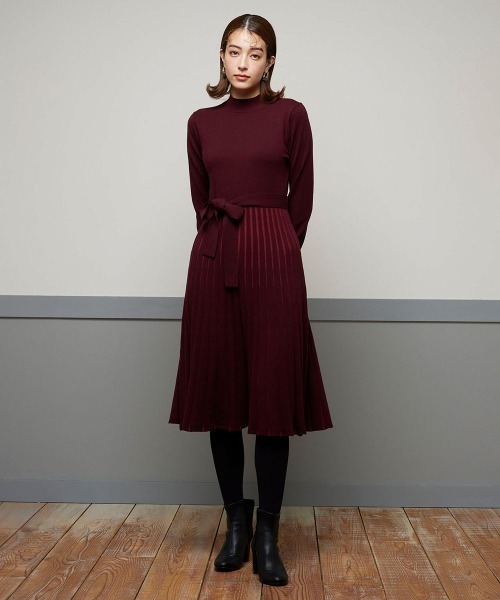 ketty(ケティ)の「チラ見せ配色で華やぎ エレガントニットワンピース ≪手洗い可能≫(ワンピース・レディース・ベージュ系その他/ブラック系その他/ワインレッド/ブルー系その他・M)」の16枚目の写真