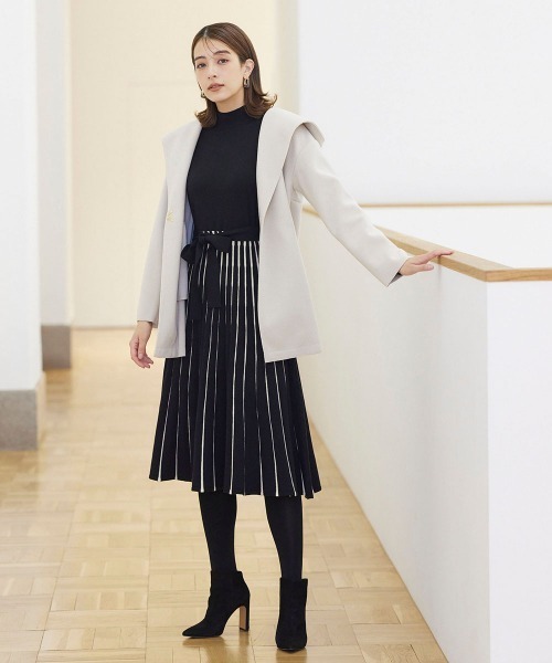 ketty(ケティ)の「チラ見せ配色で華やぎ エレガントニットワンピース ≪手洗い可能≫(ワンピース・レディース・ベージュ系その他/ブラック系その他/ワインレッド/ブルー系その他・M)」の22枚目の写真