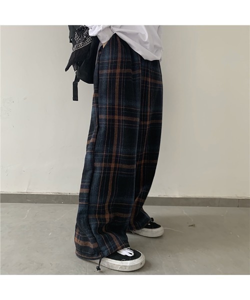 almo（アルモ）の「チェック柄ルーズワイドレッグパンツ(NEZ)（その他パンツ・メンズ・ブルー/オレンジ・LARGE）」の13枚目の写真
