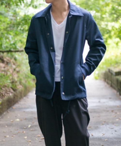 MGV(エムジーヴィー)の「綿麻コーチジャケット(ブルゾン・メンズ・ベージュ/ネイビー/マスタード・MEDIUM/SMALL/LARGE/X-LARGE)」の8枚目の写真