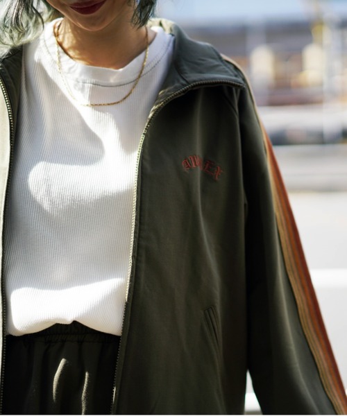 AVIREX（アヴィレックス）の「TRACK JACKET/ トラックジャケット（ジャージ・レディース・ホワイト/ブラック/オリーブ・MEDIUM/LARGE/X-LARGE/2XL）」の12枚目の写真