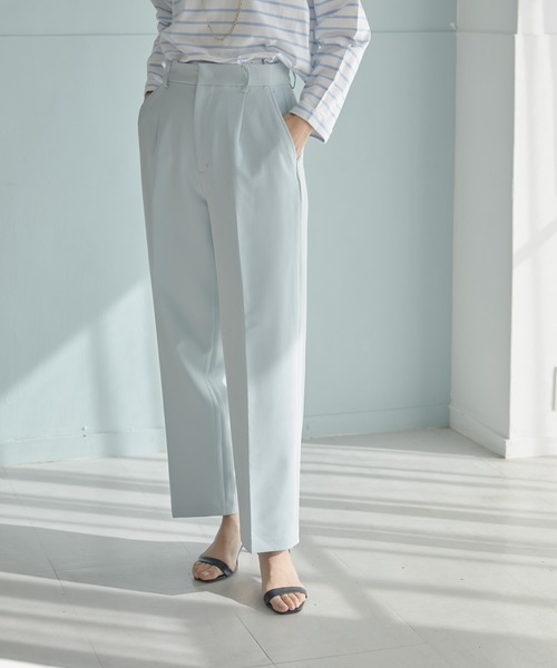 AMERICAN HOLIC（アメリカンホリック）の「センタープレスストレートパンツ（その他パンツ・レディース・サックスブルー/オフホワイト/ブラック/ミント・M/L/XS/S）」の3枚目の写真