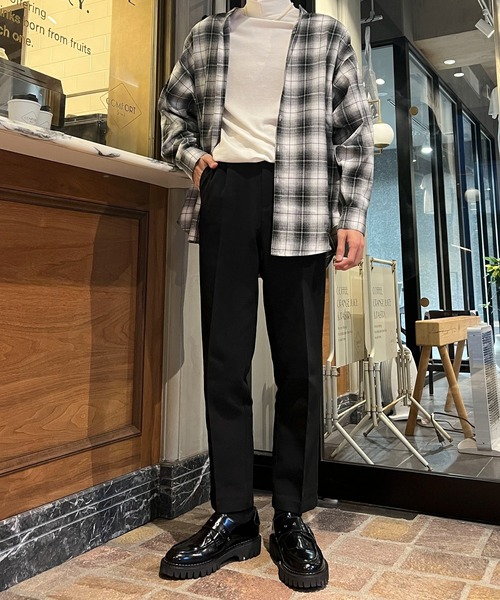 HEYUMM（ヘユム）の「オンブレチェックルーズバンドカラーシャツ（シャツ/ブラウス・レディース・ホワイト系その他/ブルー系その他/レッド系その他・ONE）」の13枚目の写真