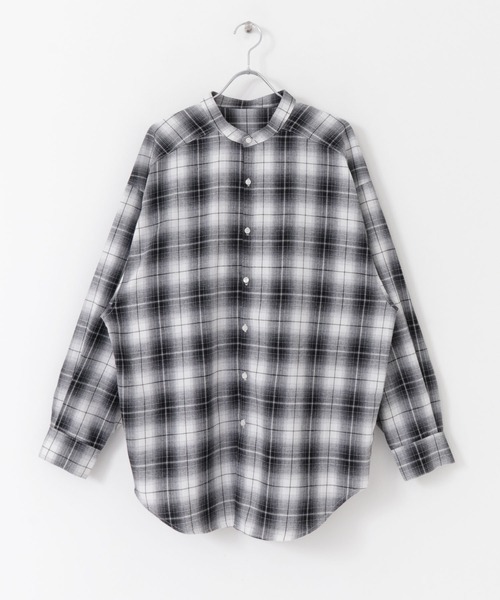 HEYUMM（ヘユム）の「オンブレチェックルーズバンドカラーシャツ（シャツ/ブラウス・レディース・ホワイト系その他/ブルー系その他/レッド系その他・ONE）」の18枚目の写真