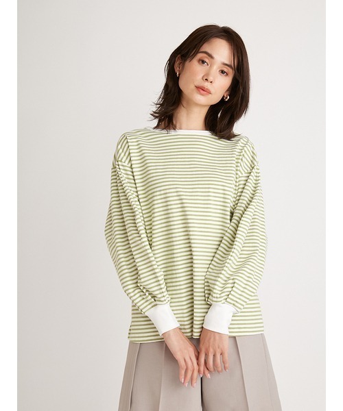 snidel ORGANICSボーダーカットトップス SNIDEL（スナイデル）の「ORGANICSボーダーカットトップス（Tシャツ
