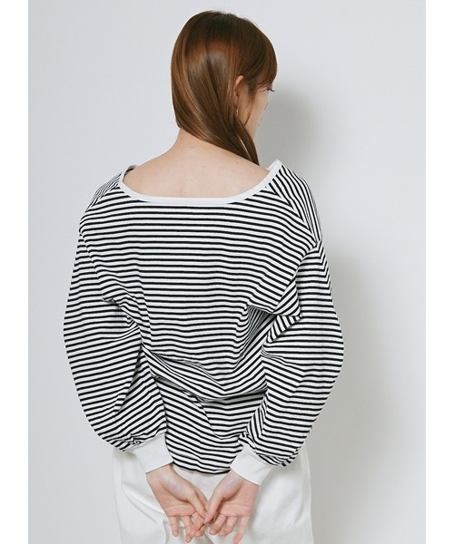 snidel ORGANICSボーダーカットトップス SNIDEL（スナイデル）の「ORGANICSボーダーカットトップス（Tシャツ