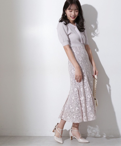 PROPORTION BODY DRESSING（プロポーションボディドレッシング）の「配色レースマーメイドＳＫ / 1212120302（スカート・レディース・イエロー/グレー/ピンク・SMALL/MEDIUM）」の3枚目の写真