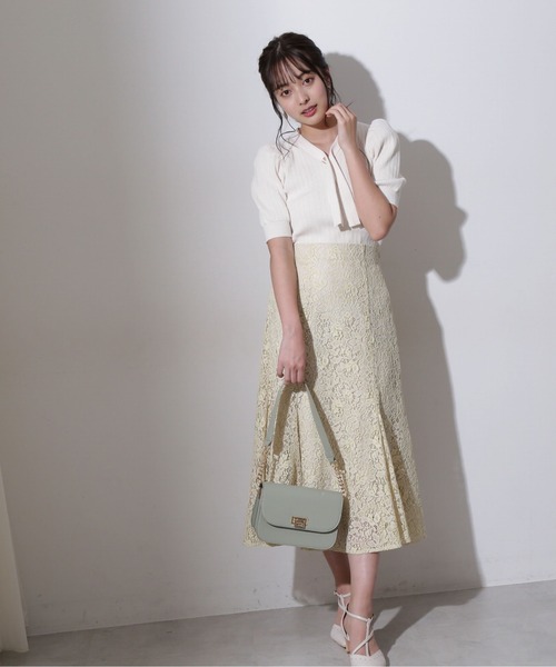 PROPORTION BODY DRESSING（プロポーションボディドレッシング）の「配色レースマーメイドＳＫ / 1212120302（スカート・レディース・イエロー/グレー/ピンク・SMALL/MEDIUM）」の13枚目の写真