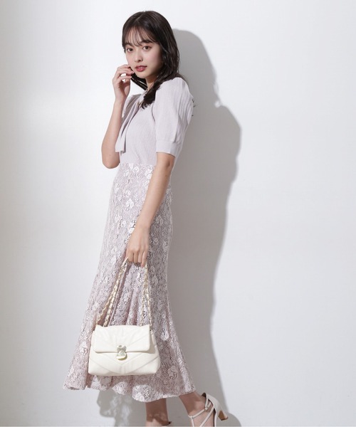 PROPORTION BODY DRESSING（プロポーションボディドレッシング）の「配色レースマーメイドＳＫ / 1212120302（スカート・レディース・イエロー/グレー/ピンク・SMALL/MEDIUM）」の9枚目の写真