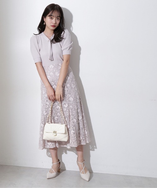 PROPORTION BODY DRESSING（プロポーションボディドレッシング）の「配色レースマーメイドＳＫ / 1212120302（スカート・レディース・イエロー/グレー/ピンク・SMALL/MEDIUM）」の8枚目の写真