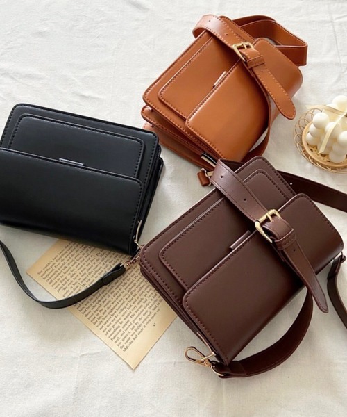 Cham.（チャム）の「スクエアショルダーバッグ（ショルダーバッグ・レディース・キャメル/ブラウン/ブラック・F）」の19枚目の写真