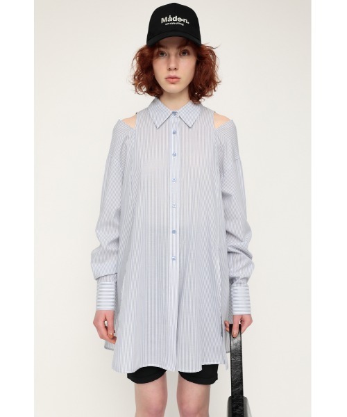 SLY（スライ）の「OPEN SHOULDER SH オープン ショルダー シャツ（シャツ/ブラウス・レディース・オフホワイト/ブルー系その他/ピンク系その他・FREE）」の7枚目の写真