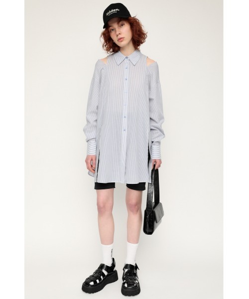 SLY（スライ）の「OPEN SHOULDER SH オープン ショルダー シャツ（シャツ/ブラウス・レディース・オフホワイト/ブルー系その他/ピンク系その他・FREE）」の18枚目の写真