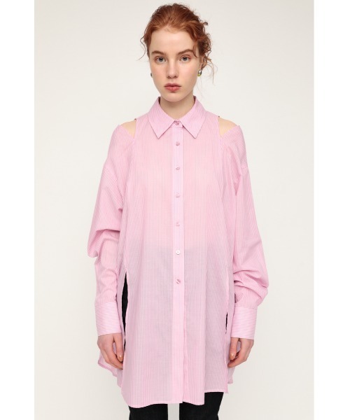 SLY（スライ）の「OPEN SHOULDER SH オープン ショルダー シャツ（シャツ/ブラウス・レディース・オフホワイト/ブルー系その他/ピンク系その他・FREE）」の10枚目の写真