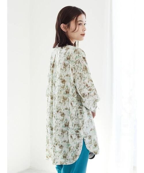 Green　Parks（グリーンパークス）の「クレリック柄シャツ（シャツ/ブラウス・レディース・カーキ/オレンジ・FREE）」の15枚目の写真