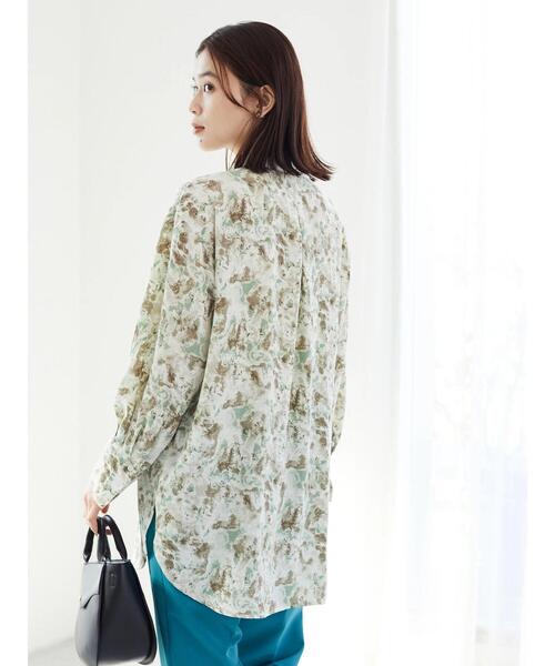 Green　Parks（グリーンパークス）の「クレリック柄シャツ（シャツ/ブラウス・レディース・カーキ/オレンジ・FREE）」の14枚目の写真