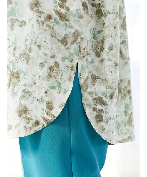 Green　Parks（グリーンパークス）の「クレリック柄シャツ（シャツ/ブラウス・レディース・カーキ/オレンジ・FREE）」の10枚目の写真