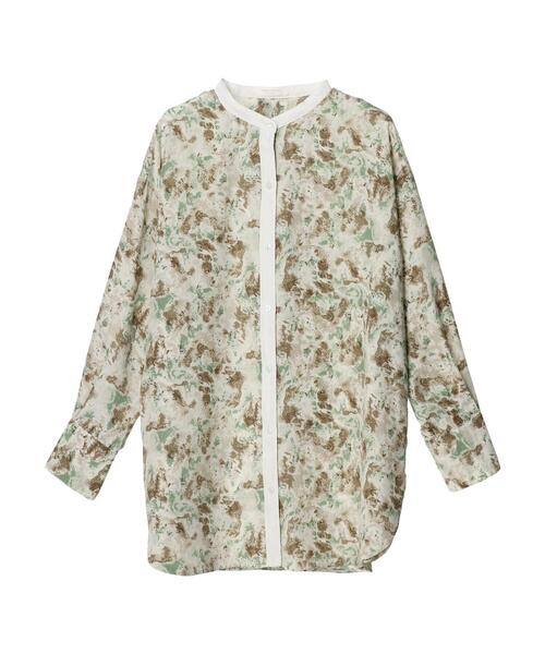 Green　Parks（グリーンパークス）の「クレリック柄シャツ（シャツ/ブラウス・レディース・カーキ/オレンジ・FREE）」の7枚目の写真