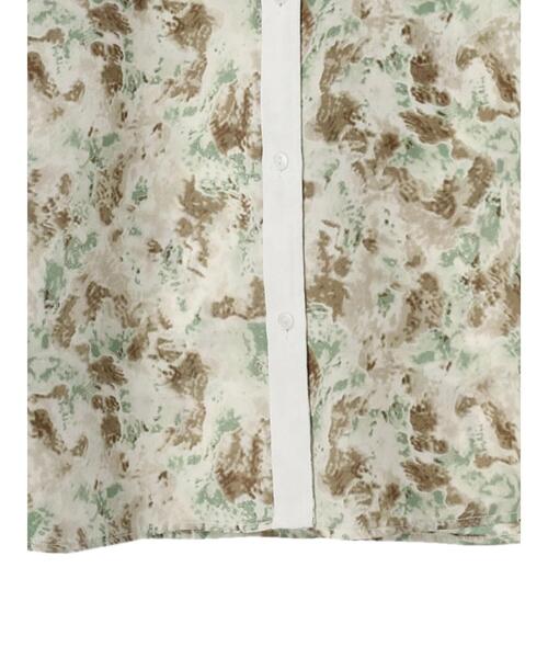 Green　Parks（グリーンパークス）の「クレリック柄シャツ（シャツ/ブラウス・レディース・カーキ/オレンジ・FREE）」の3枚目の写真