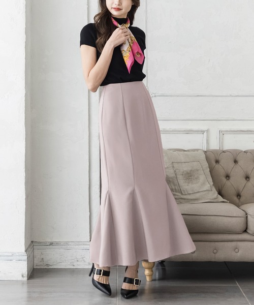 Julia Boutique（ジュリアブティック）の「ハイウエストロングマーメイドスカート/22008（スカート・レディース・ピンク系/ピンク/ネイビー/ブルー/モカ/ブラック/イエロー・ONE）」の7枚目の写真