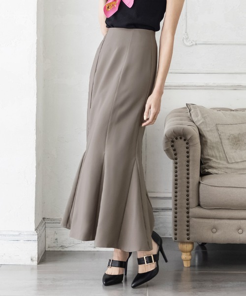 Julia Boutique（ジュリアブティック）の「ハイウエストロングマーメイドスカート/22008（スカート・レディース・ピンク系/ピンク/ネイビー/ブルー/モカ/ブラック/イエロー・ONE）」の2枚目の写真