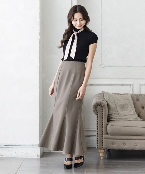 Julia Boutique（ジュリアブティック）の「ハイウエストロングマーメイドスカート/22008（スカート・レディース・ピンク系/ピンク/ネイビー/ブルー/モカ/ブラック/イエロー・ONE）」の14枚目の写真