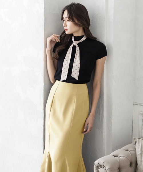 Julia Boutique（ジュリアブティック）の「ハイウエストロングマーメイドスカート/22008（スカート・レディース・ピンク系/ピンク/ネイビー/ブルー/モカ/ブラック/イエロー・ONE）」の22枚目の写真