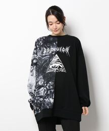 Jamie エーエヌケー | ゴシックプリントバイカラープルオーバー(Tシャツ/カットソー)