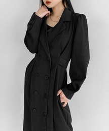 Puff shoulder jacket style one-piece / パフショルダージャケット風ワンピース