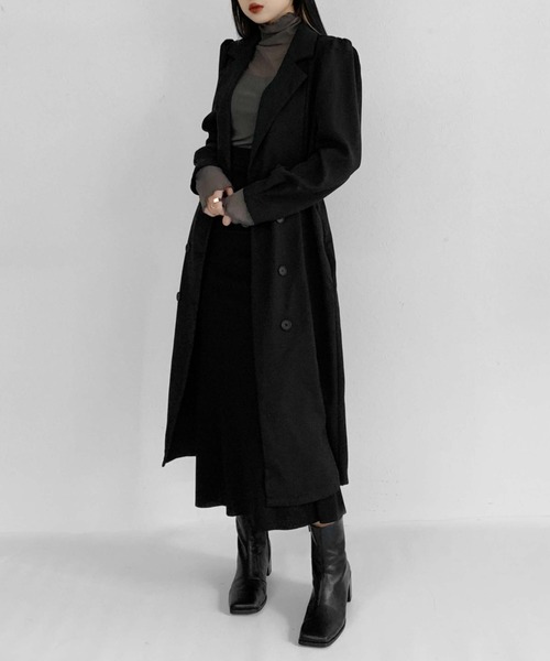LVEU.(ラブユ.)の「Puff shoulder jacket style one-piece / パフショルダージャケット風ワンピース(ワンピース・レディース・ブラック/グレー・FREE)」の6枚目の写真