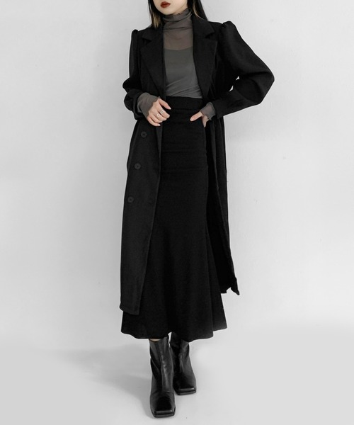 LVEU.(ラブユ.)の「Puff shoulder jacket style one-piece / パフショルダージャケット風ワンピース(ワンピース・レディース・ブラック/グレー・FREE)」の18枚目の写真