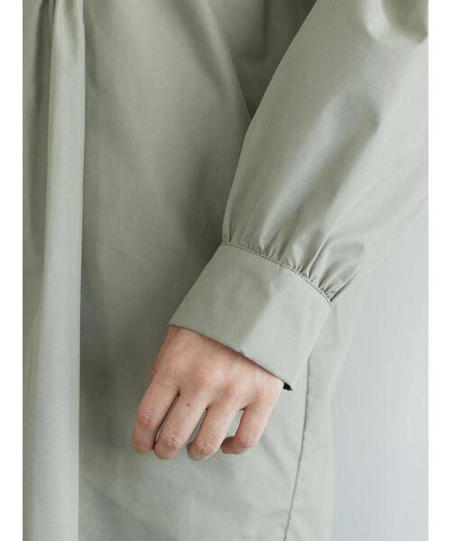 Green　Parks（グリーンパークス）の「・furry rate スキッパーピンタックチュニック（シャツ/ブラウス・レディース・ネイビー/オフホワイト/ブルー/グレイッシュベージュ・FREE）」の19枚目の写真