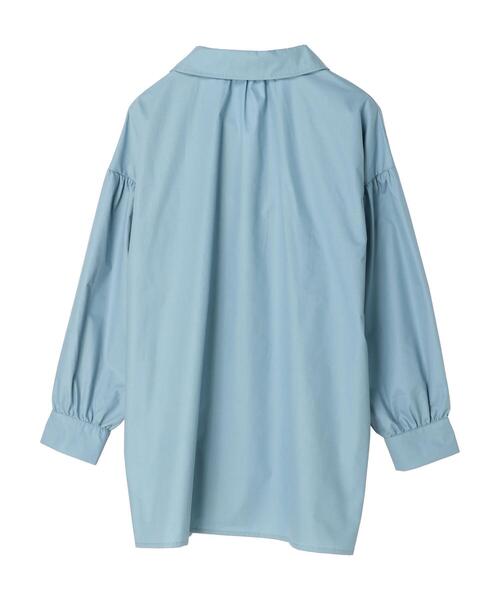 Green　Parks（グリーンパークス）の「・furry rate スキッパーピンタックチュニック（シャツ/ブラウス・レディース・ネイビー/オフホワイト/ブルー/グレイッシュベージュ・FREE）」の15枚目の写真