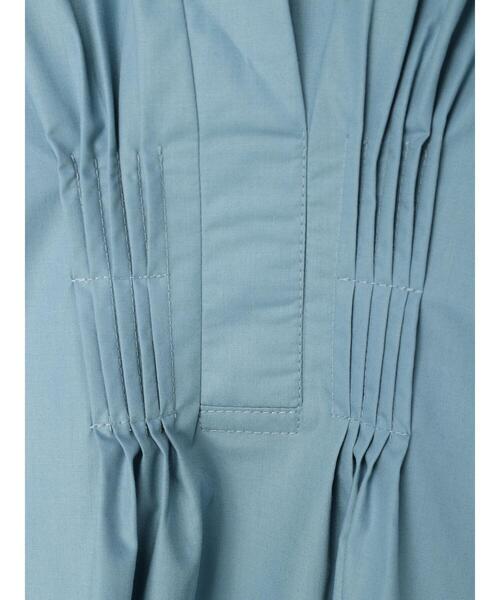 Green　Parks（グリーンパークス）の「・furry rate スキッパーピンタックチュニック（シャツ/ブラウス・レディース・ネイビー/オフホワイト/ブルー/グレイッシュベージュ・FREE）」の10枚目の写真