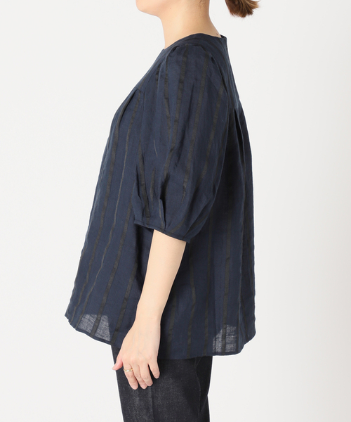 JOURNAL STANDARD(ジャーナルスタンダード)の「ドビーストライプブラウス(シャツ/ブラウス・レディース・グリーン/ネイビー/キャメル・FREE)」の9枚目の写真