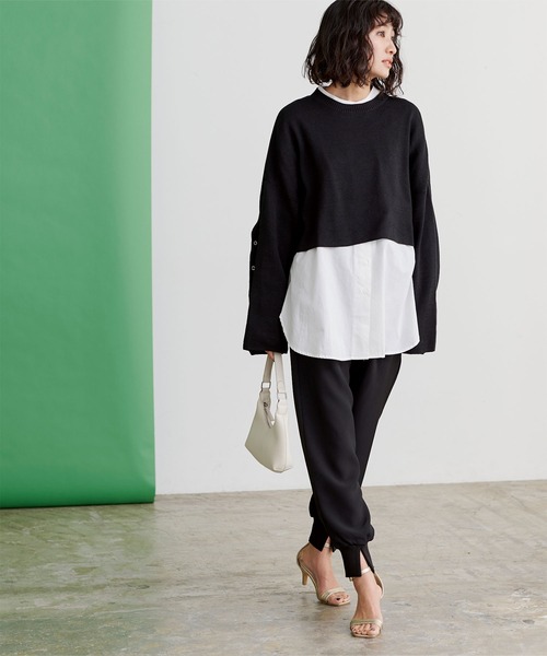 UR'S（ユアーズ）の「ｽﾘｯﾄｼﾞｮｶﾞｰﾊﾟﾝﾂ（その他パンツ・レディース・ホワイト/ブラック/グレー・S/M/L）」の16枚目の写真