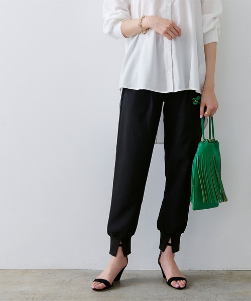 UR'S（ユアーズ）の「ｽﾘｯﾄｼﾞｮｶﾞｰﾊﾟﾝﾂ（その他パンツ・レディース・ホワイト/ブラック/グレー・S/M/L）」の14枚目の写真