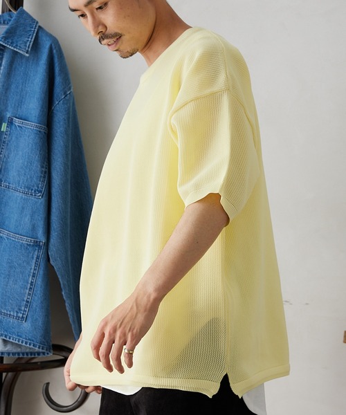 JOURNAL STANDARD relume（ジャーナルスタンダード　レリューム）の「【半袖ニット+カットソーの2点SET】リサイクルポリエステルニットT ”BASIC"（ニット/セーター・メンズ・ブラック/ベージュ/ネイビー/グレー/ピンク/イエロー/ブルー/グリーン・MEDIUM/LARGE）」の17枚目の写真