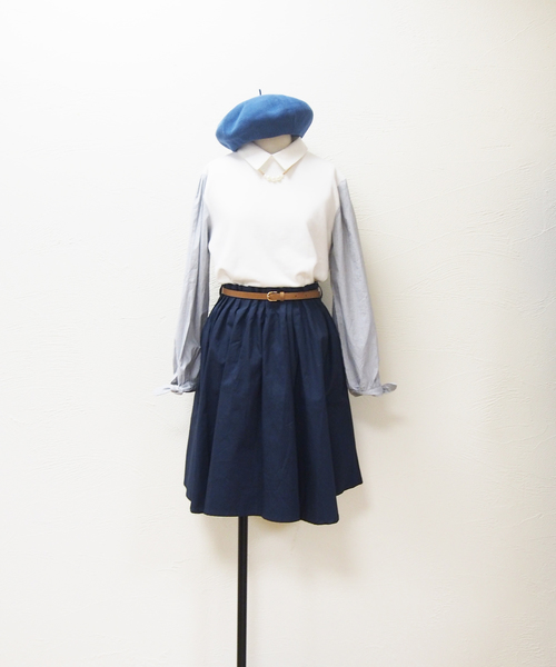 natural couture（ナチュラルクチュール）の「【ナチュラルクチュール】袖シャツ地　衿付きスウエット（スウェット・レディース・オフホワイト/トップグレー/ネイビー・FREE）」の15枚目の写真