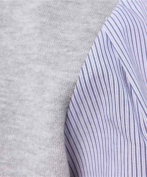 natural couture（ナチュラルクチュール）の「【ナチュラルクチュール】袖シャツ地　衿付きスウエット（スウェット・レディース・オフホワイト/トップグレー/ネイビー・FREE）」の12枚目の写真