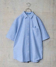 【ag】〔GERRY/ジェリー〕オックス胸刺繍/総柄半袖ルーズシャツ/ビッグシャツ