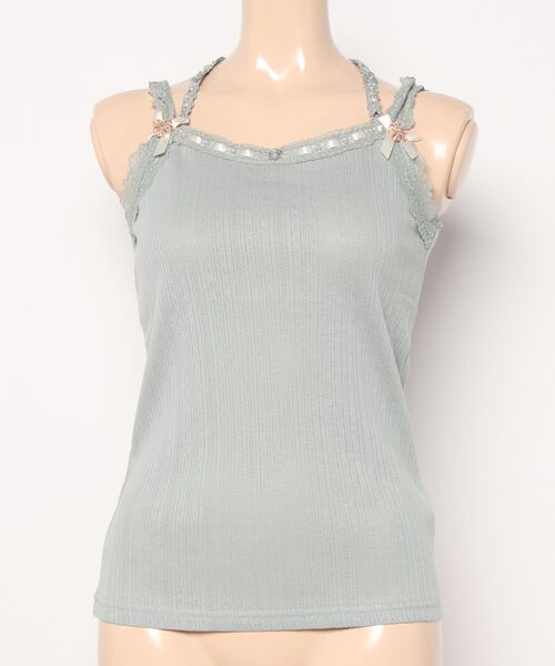 axes femme（アクシーズファム）の「クロスストラップキャミソール（キャミソール・レディース・ネイビー/ピンク/グリーン/キナリ・FREE）」の3枚目の写真