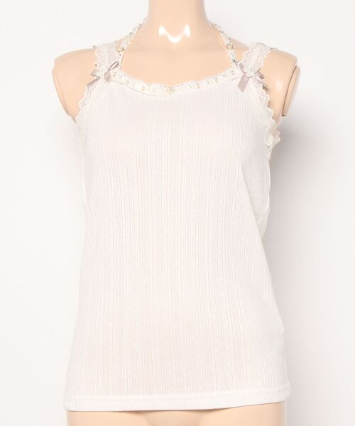 axes femme（アクシーズファム）の「クロスストラップキャミソール（キャミソール・レディース・ネイビー/ピンク/グリーン/キナリ・FREE）」の2枚目の写真