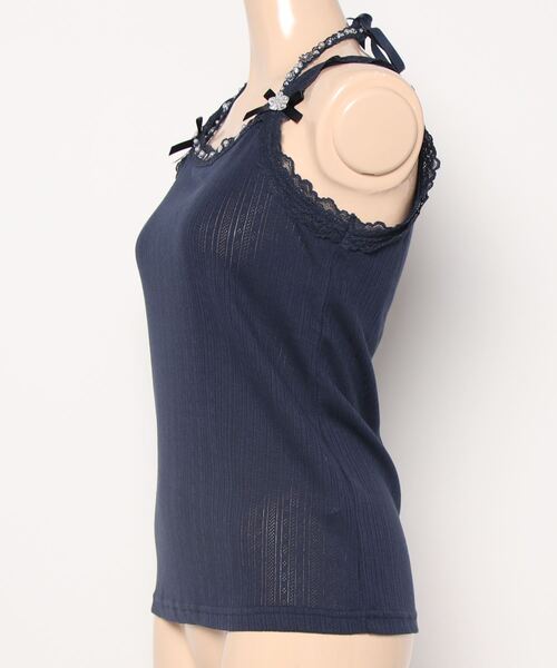 axes femme（アクシーズファム）の「クロスストラップキャミソール（キャミソール・レディース・ネイビー/ピンク/グリーン/キナリ・FREE）」の6枚目の写真