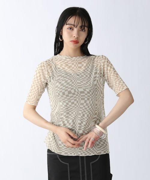 JEANASIS(ジーナシス)の「ウェーブキカメッシュプルオーバーSS/298981(Tシャツ/カットソー・レディース・ベージュ系その他/グレー系その他/ブルー系その他・FREE)」の4枚目の写真